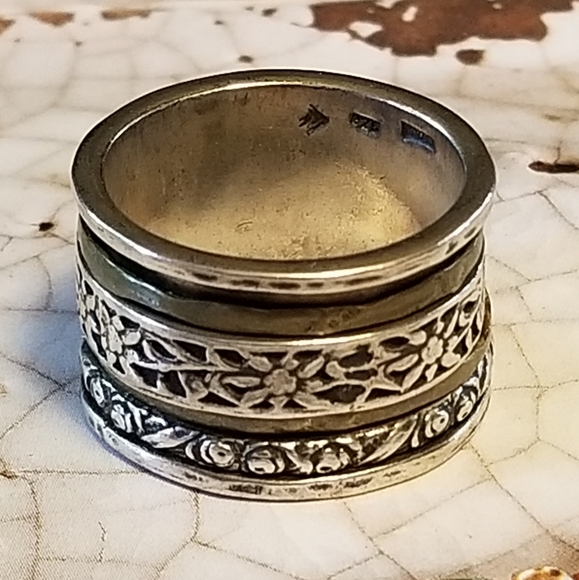 Silpada Sterling Silver & Brass Spinner Ring - Picture 10 of 12